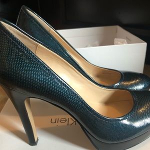 Calvin Klein Kendall Patent Lizard Print Heels